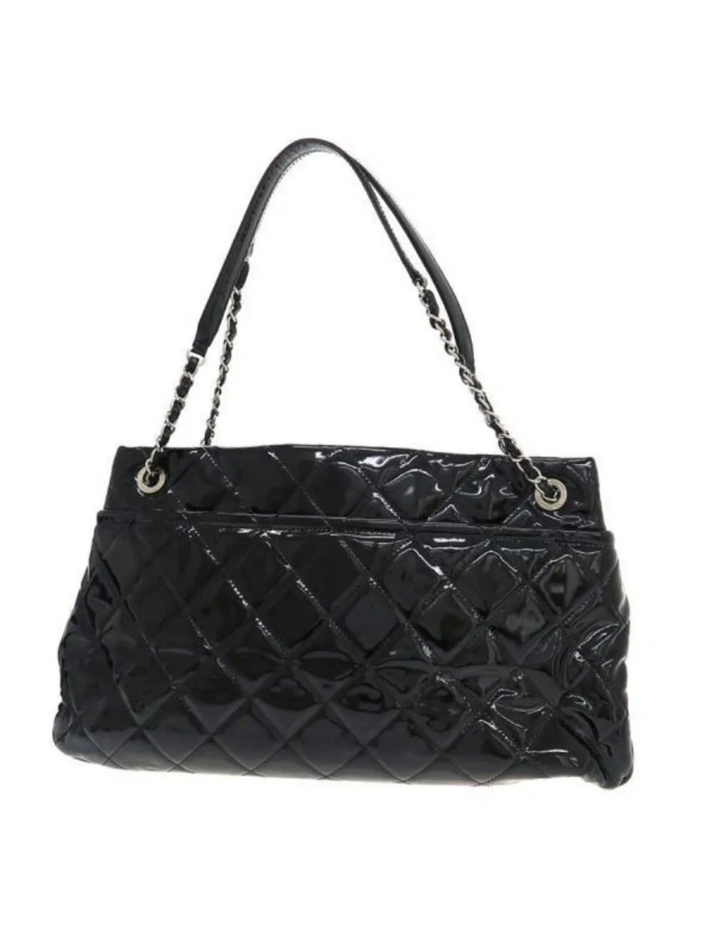 Chanel Patent Chain Shoulder Bag Black
